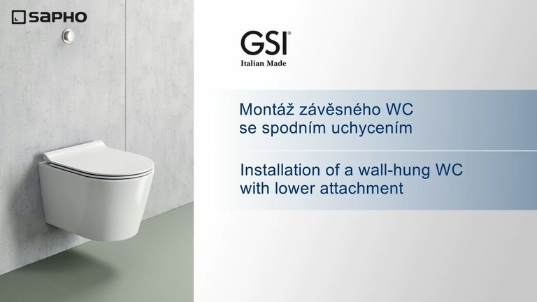 Náhled návodu: GSI<br /> Installation of a wall-hung WC with lower attachment