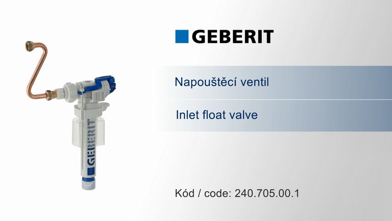 Náhled návodu: GEBERIT<br /> Napouštěcí ventil