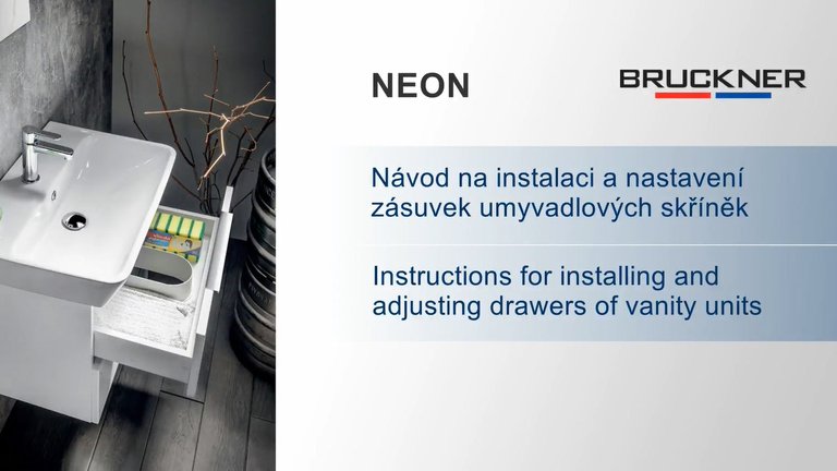 Náhled návodu: BRUCKNER<br /> Návod na instalaci a nastavení zásuvek u umyvadlových skříněk NEON