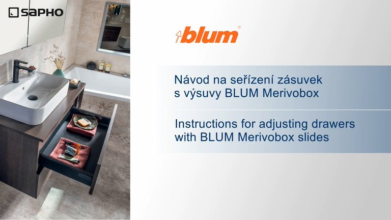 Náhled návodu: BLUM MERIVOBOX<br /> Návod na seřízení zásuvek s výsuvy